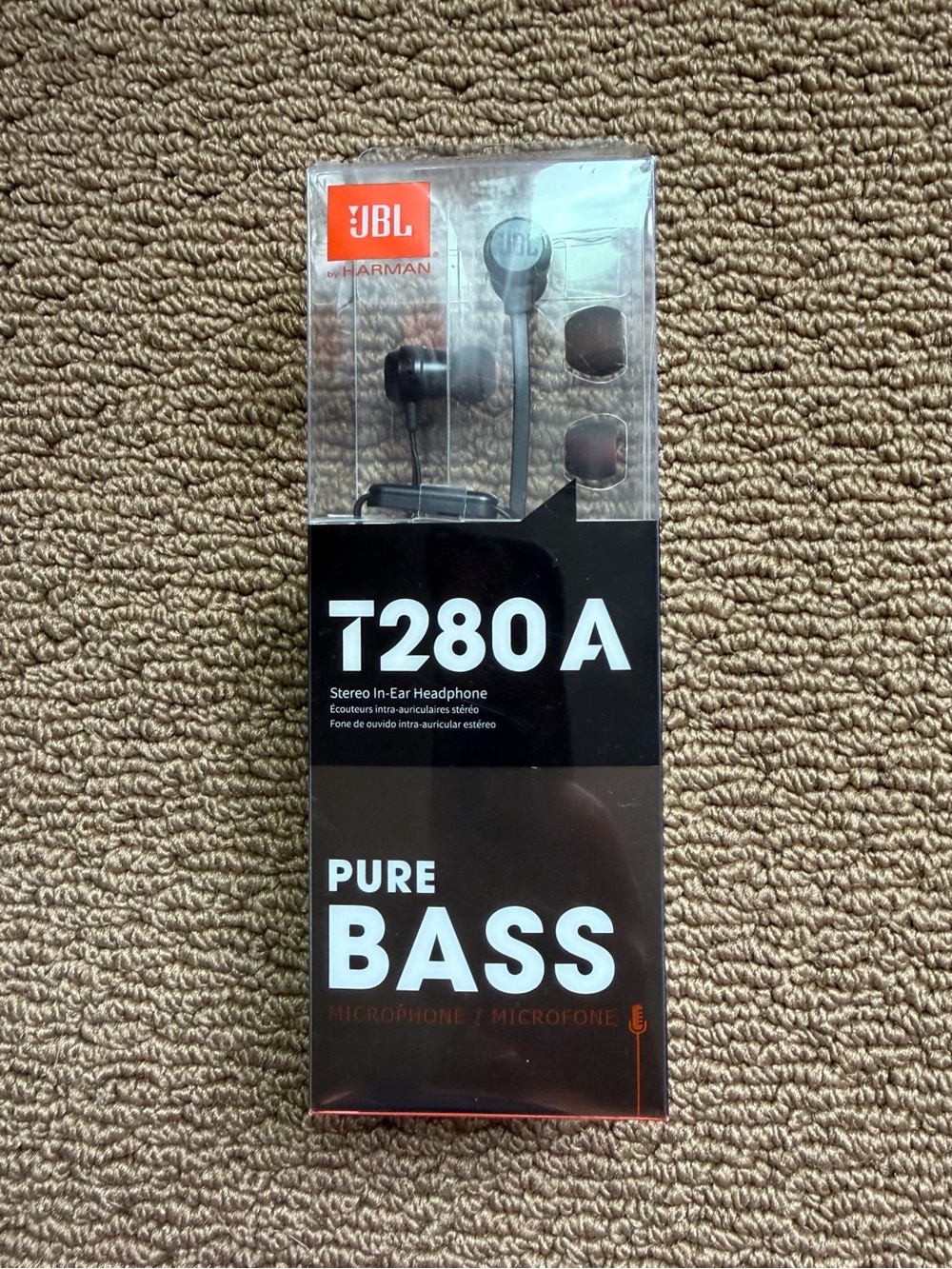 NEW IN BOX! JBL T280A In-Ear Headphones Black